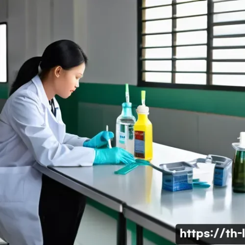 Home 32 축산업 실기시험 실수 줄이는 법 - A professional veterinary practical exam setup in a clean, organized workspace in Thailand, featurin...